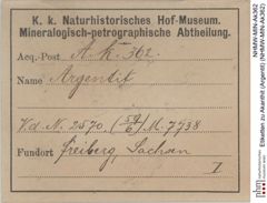 Etiketten zu Akanthit (Argentit) (NHMW-MIN-Ak362)